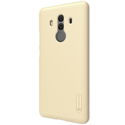 Huawei Mate 10 Pro Nillkin Frosted Shield auksinis plastikinis dėklas + apsauginė ekrano plėvelė / Priedai.lt