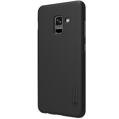 Samsung Galaxy A8 2018 (A530F) Nillkin Frosted Shield melns plastmasas apvalks / vacins.lv