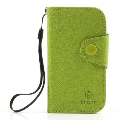 MLT atvēramais Samsung Galaxy S Duos S7562 zaļš futrālis - maciņš / Vacins.lv