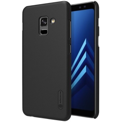 Samsung Galaxy A8+ 2018 (A730F) Nillkin Frosted Shield melns plastmasas apvalks + ekrāna aizsargplēve / Vacins.lv