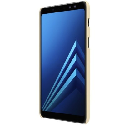 Samsung Galaxy A8+ 2018 (A730F) Nillkin Frosted Shield zelta plastmasas apvalks + ekrāna aizsargplēve / Vacins.lv