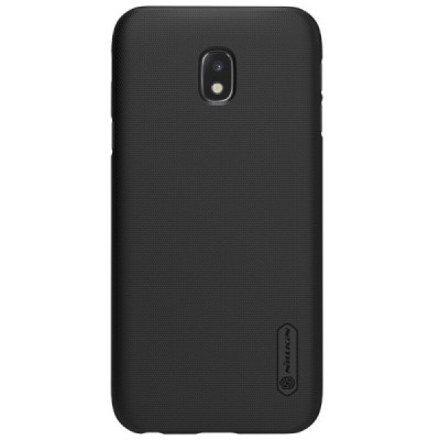 Samsung Galaxy J3 2017 (J330) Nillkin Frosted Shield juodas plastikinis dėklas + apsauginė ekrano plėvelė / Priedai.lt