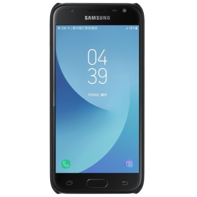 Samsung Galaxy J3 2017 (J330) Nillkin Frosted Shield juodas plastikinis dėklas + apsauginė ekrano plėvelė / Priedai.lt