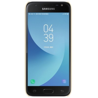 Samsung Galaxy J3 2017 (J330) Nillkin Frosted Shield zelta plastmasas apvalks + ekrāna aizsargplēve / Vacins.lv