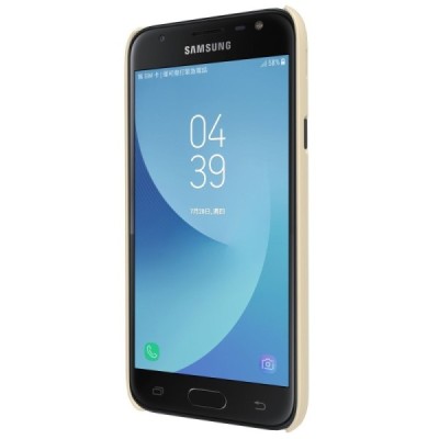 Samsung Galaxy J3 2017 (J330) Nillkin Frosted Shield zelta plastmasas apvalks + ekrāna aizsargplēve / Vacins.lv
