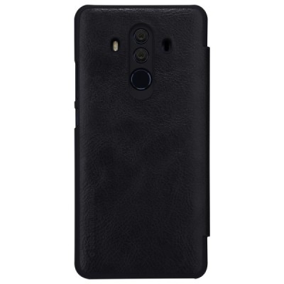 Prabangus „Nillkin“ Qin serijos juodas odinis atverčiamas Huawei Mate 10 Pro dėklas / Priedai.lt