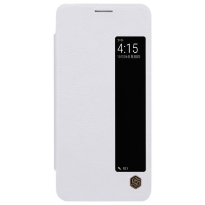 Prabangus „Nillkin“ Qin serijos baltas odinis atverčiamas Huawei Mate 10 Pro dėklas / Priedai.lt