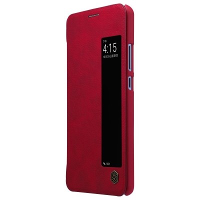 Prabangus „Nillkin“ Qin serijos raudonas odinis atverčiamas Huawei Mate 10 Pro dėklas / Priedai.lt