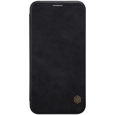 Prabangus „Nillkin“ Qin serijos juodas odinis atverčiamas Samsung Galaxy J3 2017 (J330) dėklas / Priedai.lt