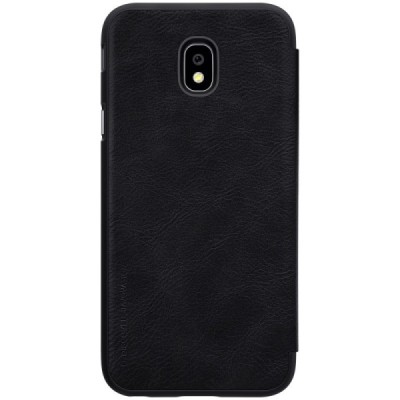 Prabangus „Nillkin“ Qin serijos juodas odinis atverčiamas Samsung Galaxy J3 2017 (J330) dėklas / Priedai.lt