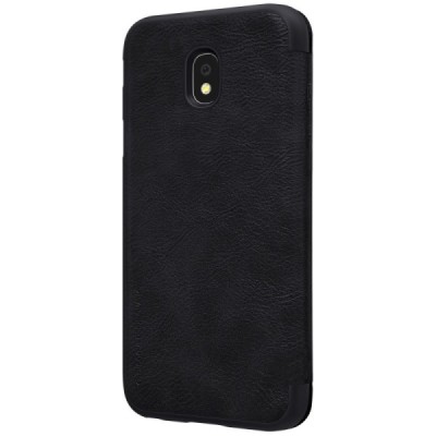 Prabangus „Nillkin“ Qin serijos juodas odinis atverčiamas Samsung Galaxy J3 2017 (J330) dėklas / Priedai.lt