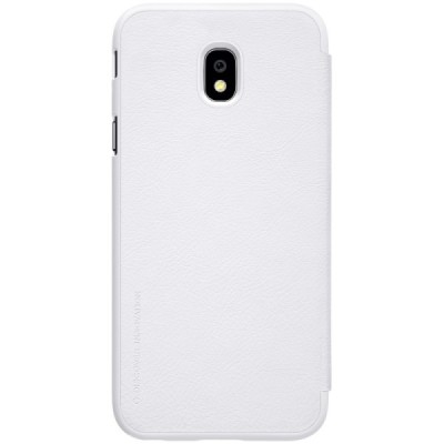 Prabangus „Nillkin“ Qin serijos baltas odinis atverčiamas Samsung Galaxy J3 2017 (J330) dėklas / Priedai.lt
