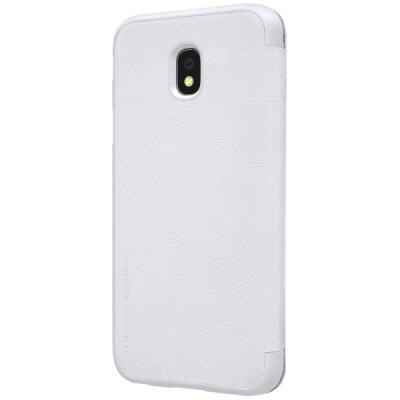 Prabangus „Nillkin“ Qin serijos baltas odinis atverčiamas Samsung Galaxy J3 2017 (J330) dėklas / Priedai.lt