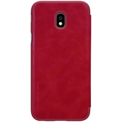 Greznais „Nillkin“ Qin sērijas ādas atvērams sarkans Samsung Galaxy J3 2017 (J330) maciņš / Vacins.lv