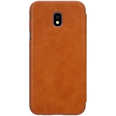 Greznais „Nillkin“ Qin sērijas ādas atvērams brūns Samsung Galaxy J3 2017 (J330) maciņš / Vacins.lv