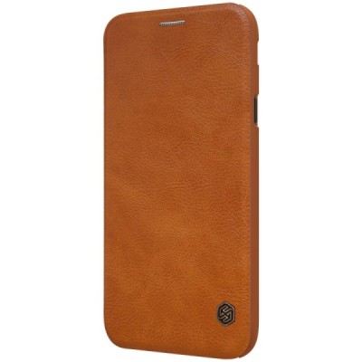 Greznais „Nillkin“ Qin sērijas ādas atvērams brūns Samsung Galaxy J3 2017 (J330) maciņš / Vacins.lv