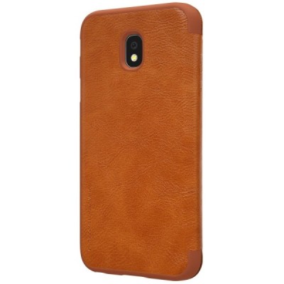 Greznais „Nillkin“ Qin sērijas ādas atvērams brūns Samsung Galaxy J3 2017 (J330) maciņš / Vacins.lv