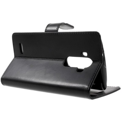 Mercury Blue Moon LG G4 (H815) atvērams melns ādas maciņš - maks / Vacins.lv