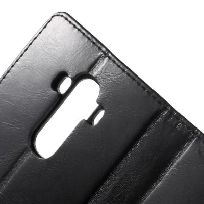 Mercury Blue Moon LG G4 (H815) atvērams melns ādas maciņš - maks / Vacins.lv