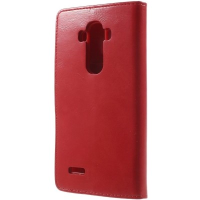 Mercury Blue Moon atverčiamas LG G4 (H815) raudonas odinis dėklas - piniginė / Priedai.lt
