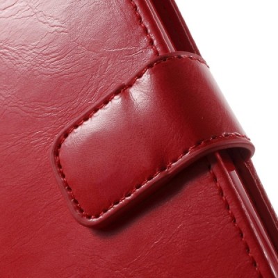 Mercury Blue Moon atverčiamas LG G4 (H815) raudonas odinis dėklas - piniginė / Priedai.lt