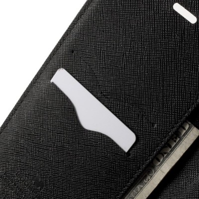 „Mercury“ Fancy Asus Zenfone 2 5.5 (ZE550ML, ZE551ML) melns ādas maciņš / Vacins.lv