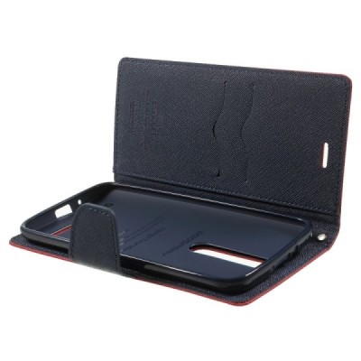 „Mercury“ Fancy Asus Zenfone 2 5.5 (ZE550ML, ZE551ML) sarkans ādas maciņš / Vacins.lv