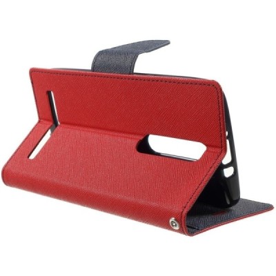 „Mercury“ Fancy Asus Zenfone 2 5.5 (ZE550ML, ZE551ML) sarkans ādas maciņš / Vacins.lv