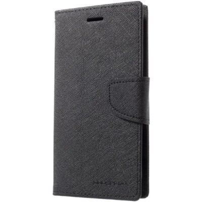 „Mercury“ Fancy Samsung Galaxy J3 2017 (J330) melns ādas maciņš / Vacins.lv