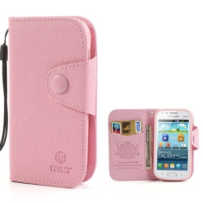Samsung Galaxy S Duos S7562 MLT atverčiamas rožinis odinis dėklas (dėkliukas) (Samsung Galaxy S Trend S7560 dėklas) / Priedai.lt