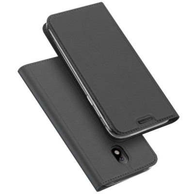 „Dux Ducis“ Skin serijos Samsung Galaxy J3 2017 (J330) juodas odinis atverčiamas dėklas / Priedai.lt