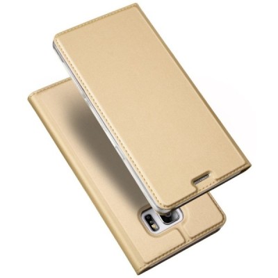 Samsung Galaxy S7 Edge (G935) „Dux Ducis“ Skin sērijas zelta ādas atvērams maciņš / Vacins.lv