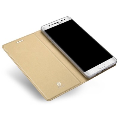 Samsung Galaxy S7 Edge (G935) „Dux Ducis“ Skin sērijas zelta ādas atvērams maciņš / Vacins.lv