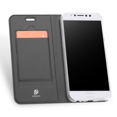 Asus Zenfone 4 Selfie Pro (ZD552KL) „Dux Ducis“ Skin sērijas melns ādas atvērams maciņš / Vacins.lv