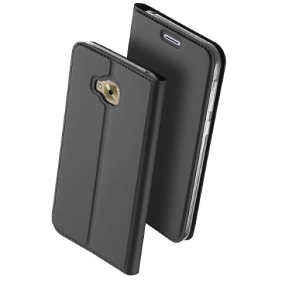 Asus Zenfone 4 Selfie Pro (ZD552KL) „Dux Ducis“ Skin sērijas melns ādas atvērams maciņš / Vacins.lv