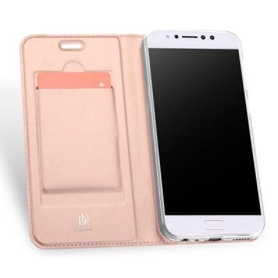 „Dux Ducis“ Skin serijos Asus Zenfone 4 Selfie Pro (ZD552KL) rožinis odinis atverčiamas dėklas / Priedai.lt