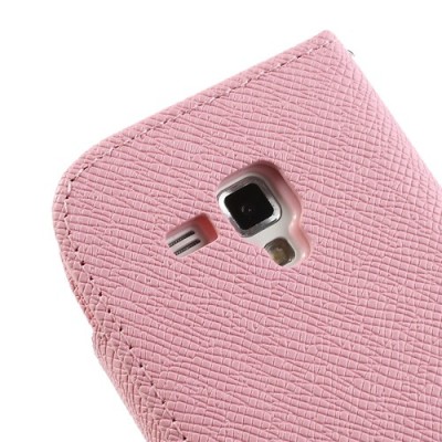 Samsung Galaxy S Duos S7562 MLT atverčiamas rožinis odinis dėklas (dėkliukas) (Samsung Galaxy S Trend S7560 dėklas) / Priedai.lt