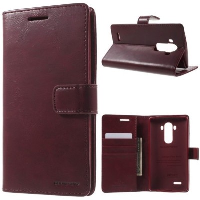 Mercury Blue Moon atverčiamas LG G4 (H815) bordo odinis dėklas - piniginė / Priedai.lt
