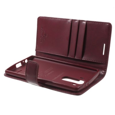 Mercury Blue Moon atverčiamas LG G4 (H815) bordo odinis dėklas - piniginė / Priedai.lt