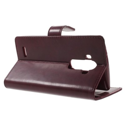 Mercury Blue Moon atverčiamas LG G4 (H815) bordo odinis dėklas - piniginė / Priedai.lt