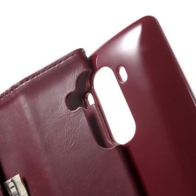 Mercury Blue Moon atverčiamas LG G4 (H815) bordo odinis dėklas - piniginė / Priedai.lt