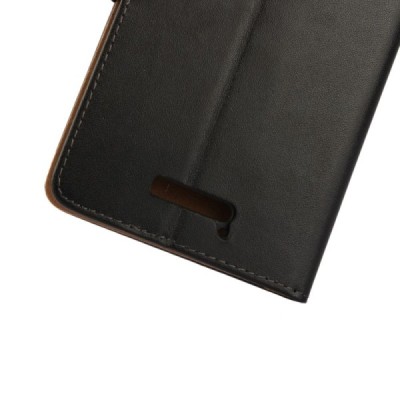 Motorola Moto X Force atvēramais ādas melns Casual maciņš (maks) / Vacins.lv