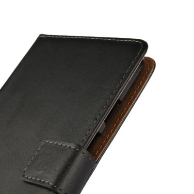 Motorola Moto X Force atvēramais ādas melns Casual maciņš (maks) / Vacins.lv