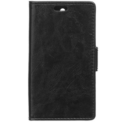 Microsoft Lumia 650 atvēramais ādas melns maciņš (maks) / Vacins.lv