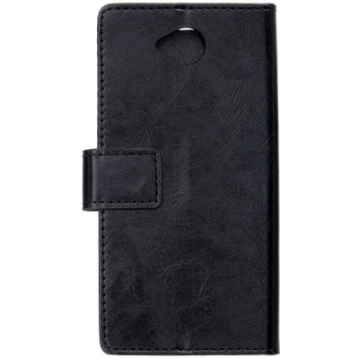 Microsoft Lumia 650 atvēramais ādas melns maciņš (maks) / Vacins.lv