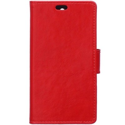 Microsoft Lumia 650 atvēramais ādas sarkans maciņš (maks) / Vacins.lv