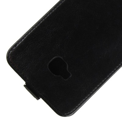 Asus Zenfone 4 Selfie Pro (ZD552KL) klasikinis vertikaliai atverčiamas juodas odinis dėklas / Priedai.lt