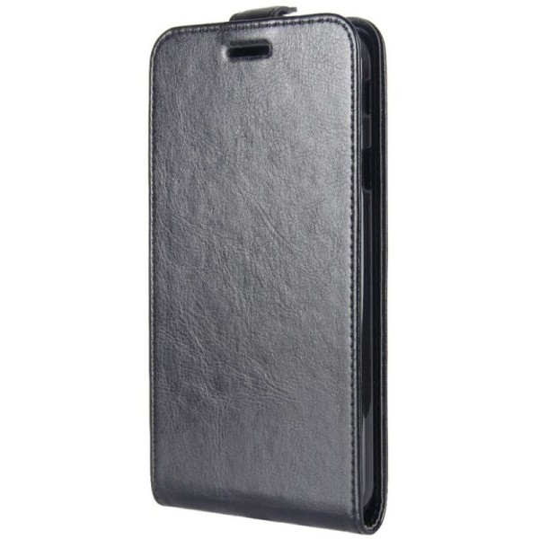 Klasisks ādas vertikāli atvēramais maciņš - melns (Galaxy J5 2017)
