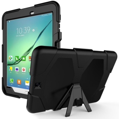 Samsung Galaxy Tab S2 9.7 4G LTE (T815, T810) pastiprinātas aizsardzības melns apvalks / Vacins.lv