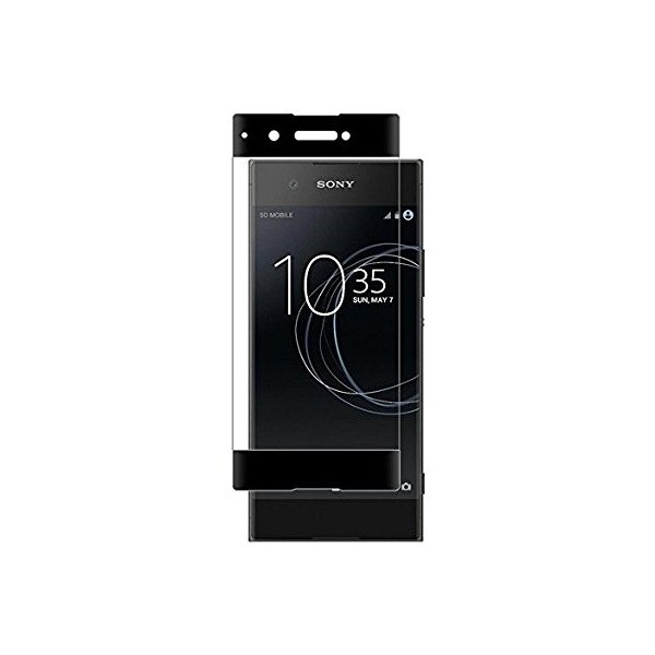 „Calans“ Tempered Glass pilnai dengiantis apsauginis ekrano stiklas 0.2 mm - juodas (Xperia XA1)